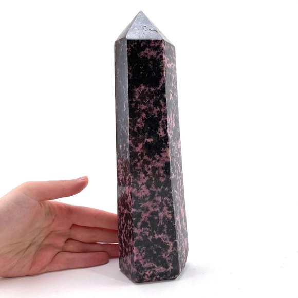 XL Rhodonite Crystal Point Tower - Picture 5 of 10